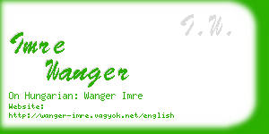 imre wanger business card